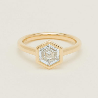 18ct Yellow Gold 1.05ct Hexagonal Diamond Natalia Ring