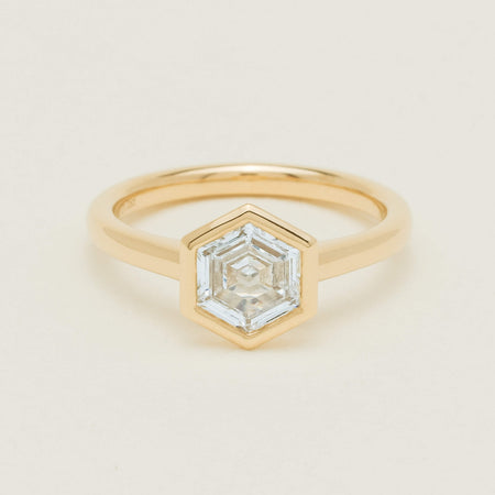 18ct Yellow Gold 1.05ct Hexagonal Diamond Natalia Ring
