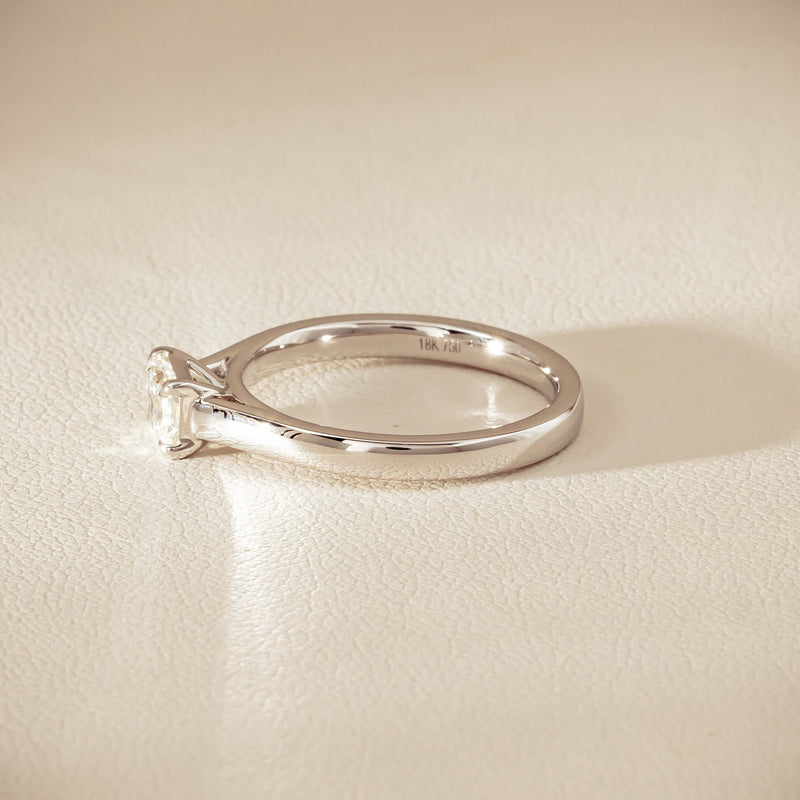 18ct White Gold .51ct Radiant-Cut Diamond Solitaire Ring - Ring - Walker & Hall