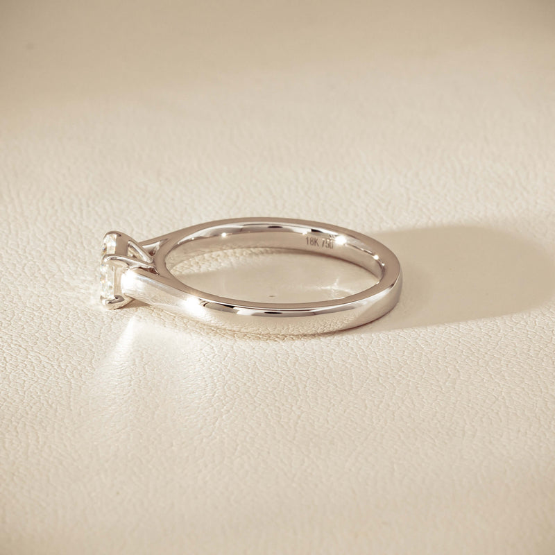 18ct White Gold .51ct Radiant-Cut Diamond Solitaire Ring - Ring - Walker & Hall