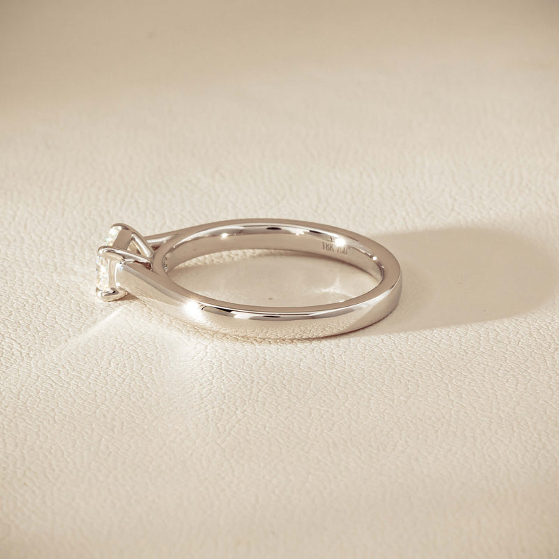 18ct White Gold .51ct Radiant-Cut Diamond Solitaire Ring - Ring - Walker & Hall
