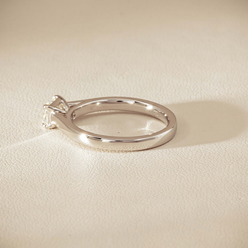 18ct White Gold .51ct Radiant-Cut Diamond Solitaire Ring - Ring - Walker & Hall