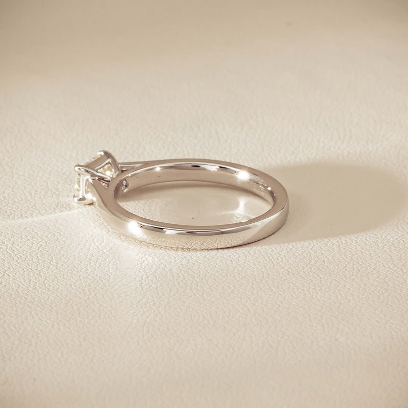 18ct White Gold .51ct Radiant-Cut Diamond Solitaire Ring - Ring - Walker & Hall