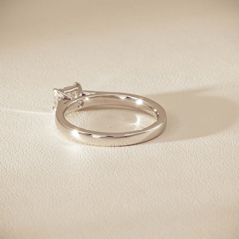 18ct White Gold .51ct Radiant-Cut Diamond Solitaire Ring - Ring - Walker & Hall