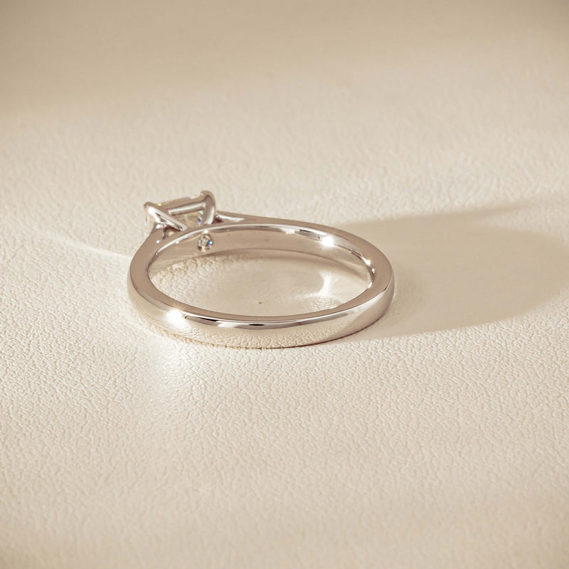 18ct White Gold .51ct Radiant-Cut Diamond Solitaire Ring - Ring - Walker & Hall