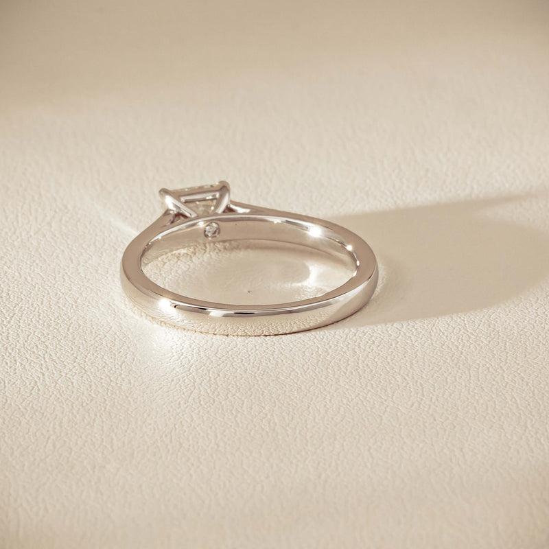 18ct White Gold .51ct Radiant-Cut Diamond Solitaire Ring - Ring - Walker & Hall