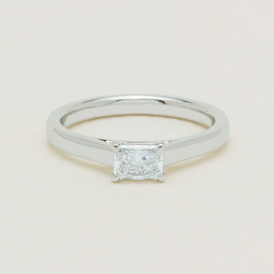 18ct White Gold .51ct Radiant-Cut Diamond Solitaire Ring