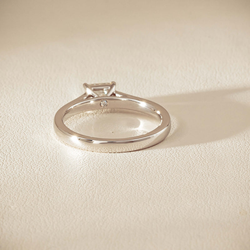 18ct White Gold .51ct Radiant-Cut Diamond Solitaire Ring - Ring - Walker & Hall