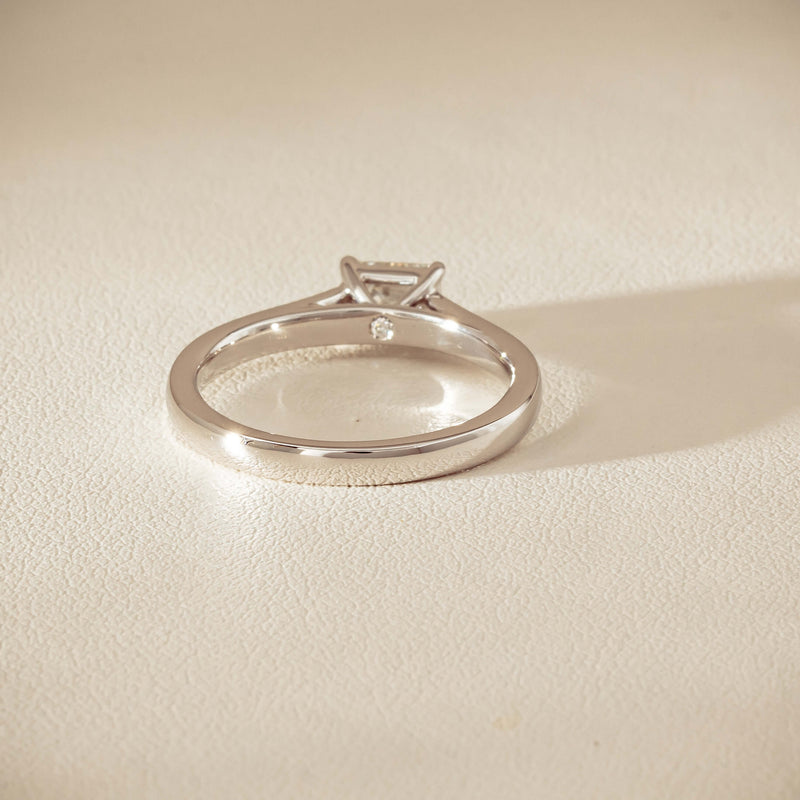 18ct White Gold .51ct Radiant-Cut Diamond Solitaire Ring - Ring - Walker & Hall