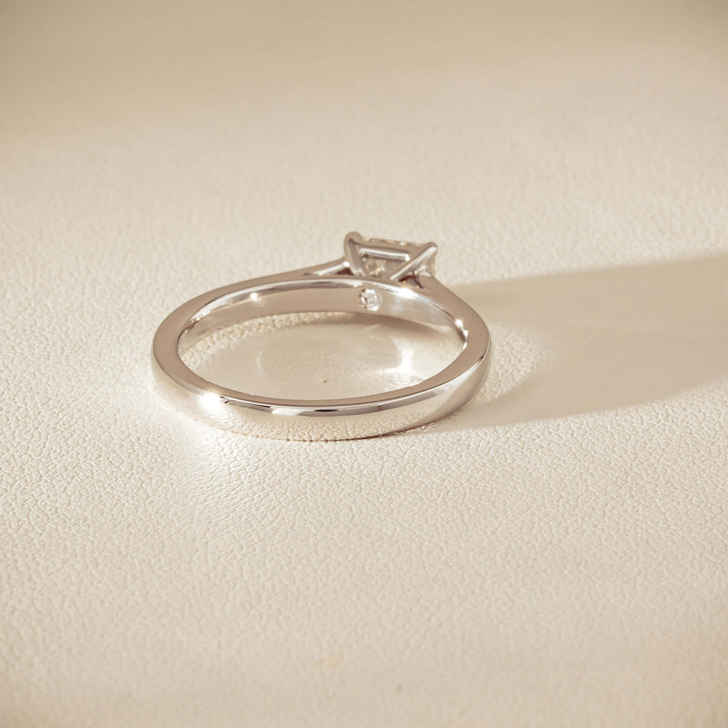 18ct White Gold .51ct Radiant-Cut Diamond Solitaire Ring - Ring - Walker & Hall