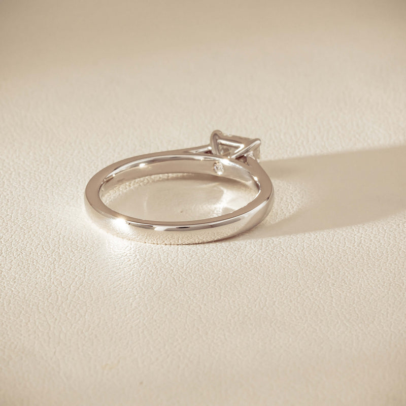 18ct White Gold .51ct Radiant-Cut Diamond Solitaire Ring - Ring - Walker & Hall