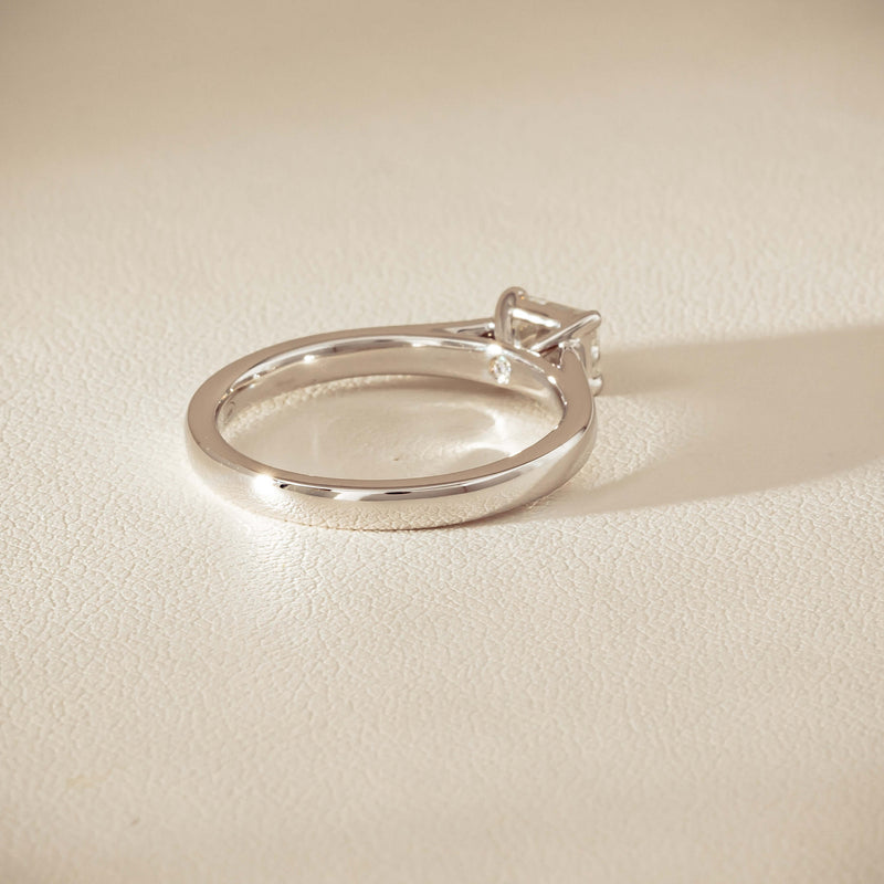 18ct White Gold .51ct Radiant-Cut Diamond Solitaire Ring - Ring - Walker & Hall
