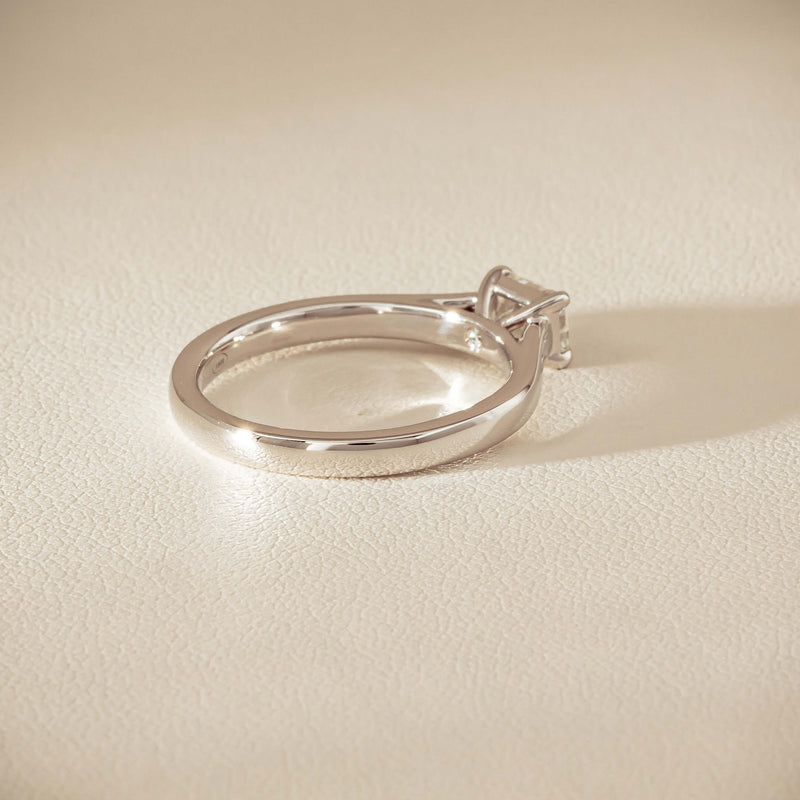 18ct White Gold .51ct Radiant-Cut Diamond Solitaire Ring - Ring - Walker & Hall