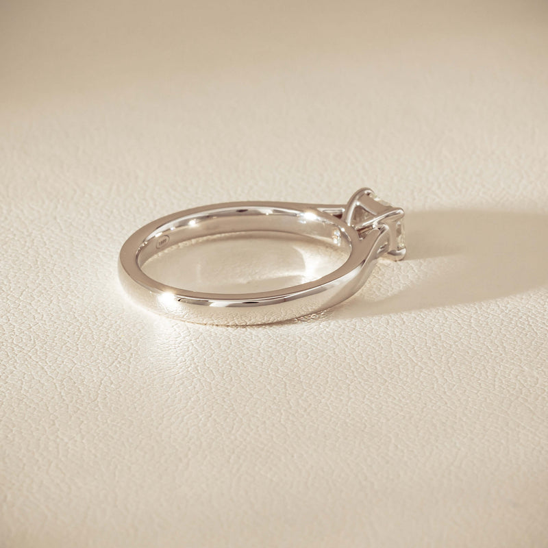 18ct White Gold .51ct Radiant-Cut Diamond Solitaire Ring - Ring - Walker & Hall
