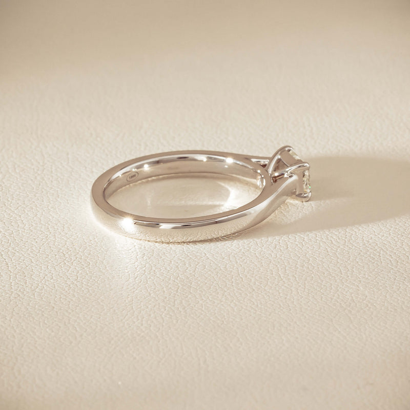 18ct White Gold .51ct Radiant-Cut Diamond Solitaire Ring - Ring - Walker & Hall