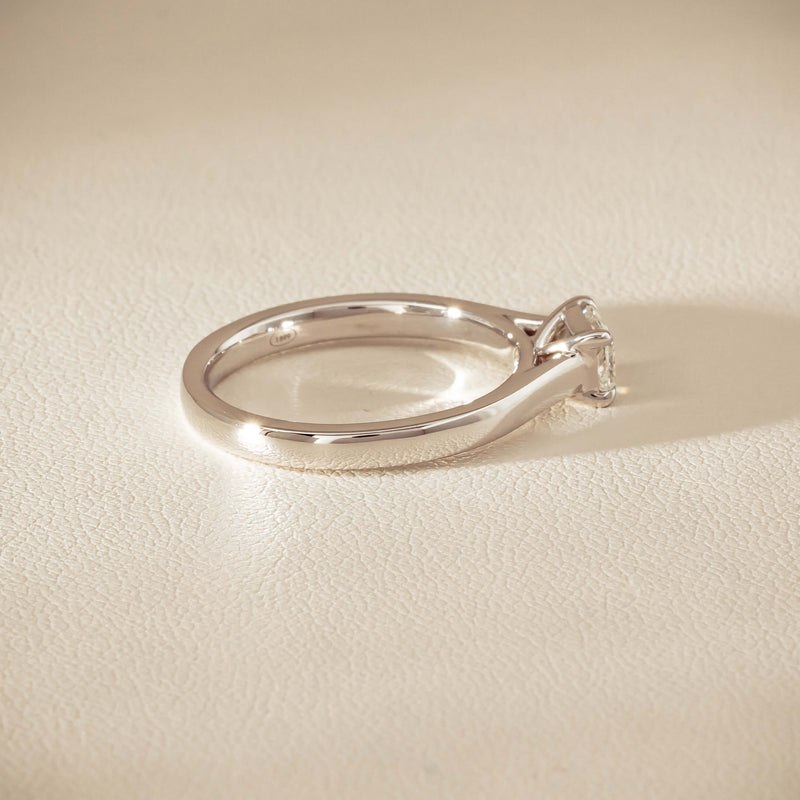 18ct White Gold .51ct Radiant-Cut Diamond Solitaire Ring - Ring - Walker & Hall