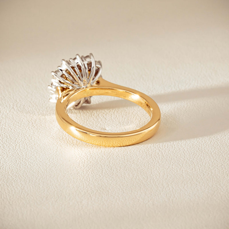 18ct Yellow Gold 2.08ct Cushion Fancy Diamond Belle Ring