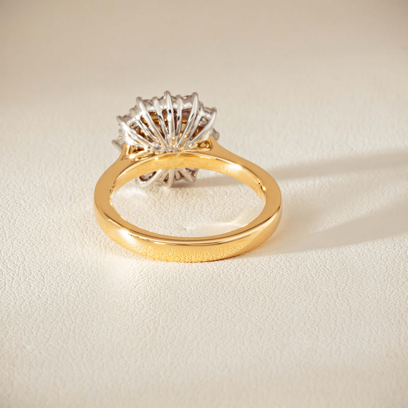 18ct Yellow Gold 2.08ct Cushion Fancy Diamond Belle Ring