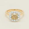 18ct Yellow Gold 2.08ct Cushion Fancy Diamond Belle Ring