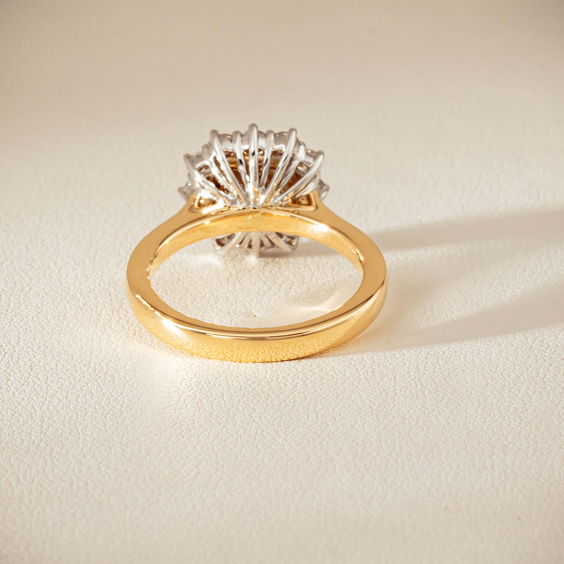 18ct Yellow Gold 2.08ct Cushion Fancy Diamond Belle Ring