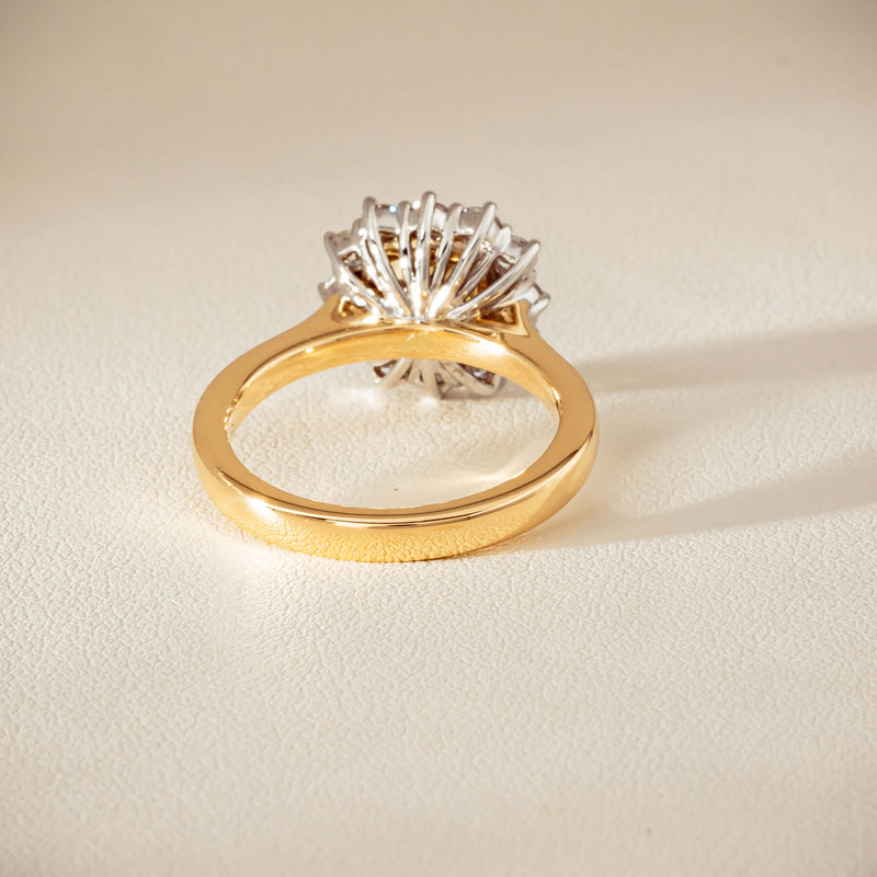 18ct Yellow Gold 2.08ct Cushion Fancy Diamond Belle Ring