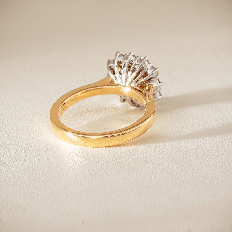 18ct Yellow Gold 2.08ct Cushion Fancy Diamond Belle Ring