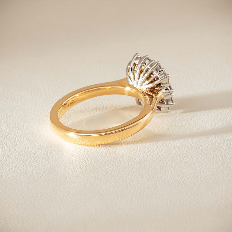 18ct Yellow Gold 2.08ct Cushion Fancy Diamond Belle Ring