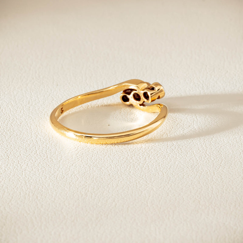 Vintage 18ct Yellow Gold .15ct Old-Cut Diamond Twist Ring - Ring - Walker & Hall