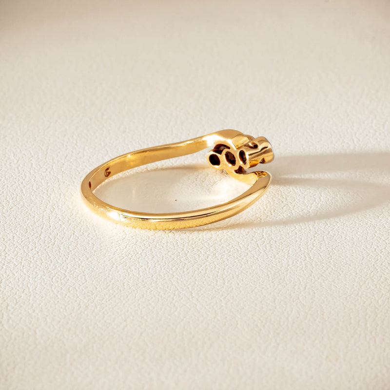 Vintage 18ct Yellow Gold .15ct Old-Cut Diamond Twist Ring - Ring - Walker & Hall
