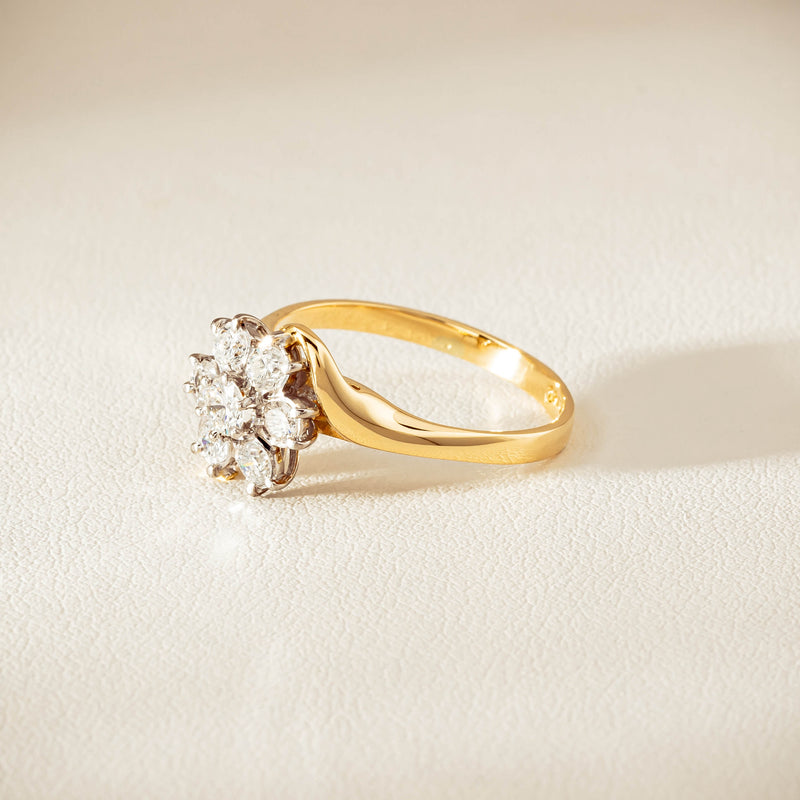 Deja Vu 18ct Yellow Gold .45ct Diamond Cluster Ring