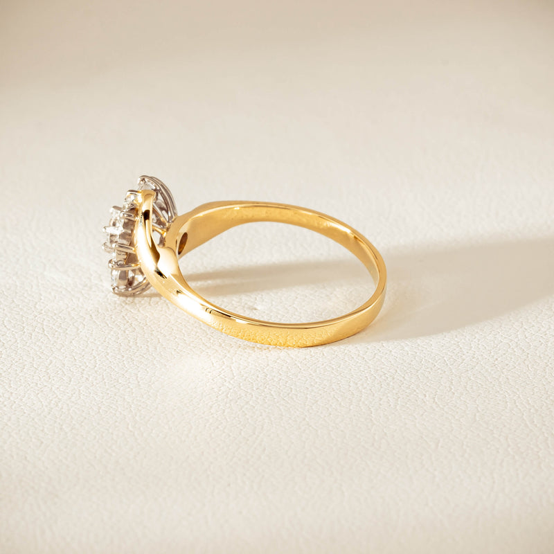 Deja Vu 18ct Yellow Gold .45ct Diamond Cluster Ring