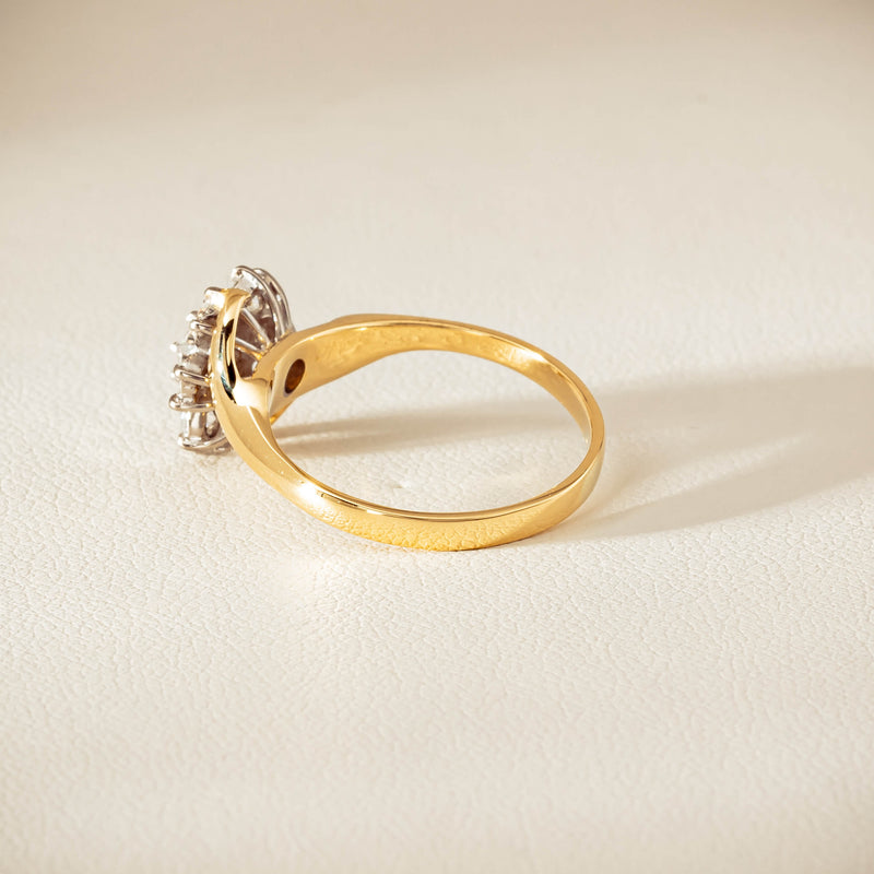 Deja Vu 18ct Yellow Gold .45ct Diamond Cluster Ring