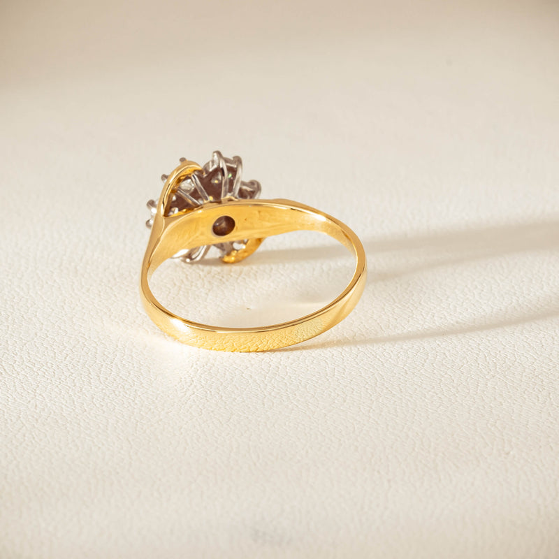 Deja Vu 18ct Yellow Gold .45ct Diamond Cluster Ring