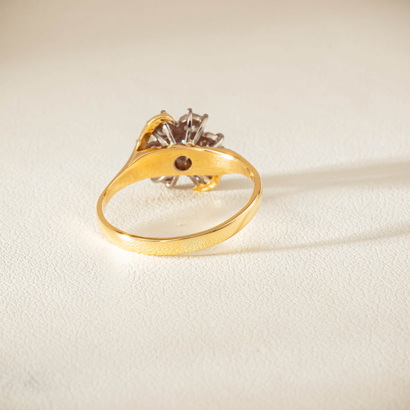 Deja Vu 18ct Yellow Gold .45ct Diamond Cluster Ring