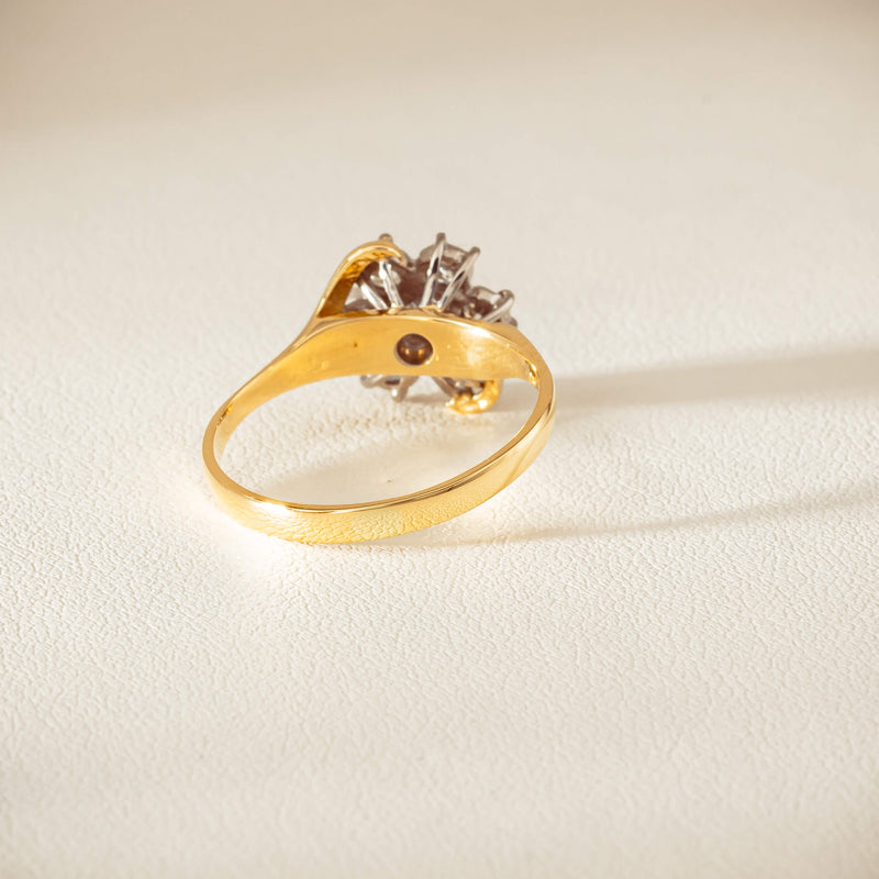 Deja Vu 18ct Yellow Gold .45ct Diamond Cluster Ring