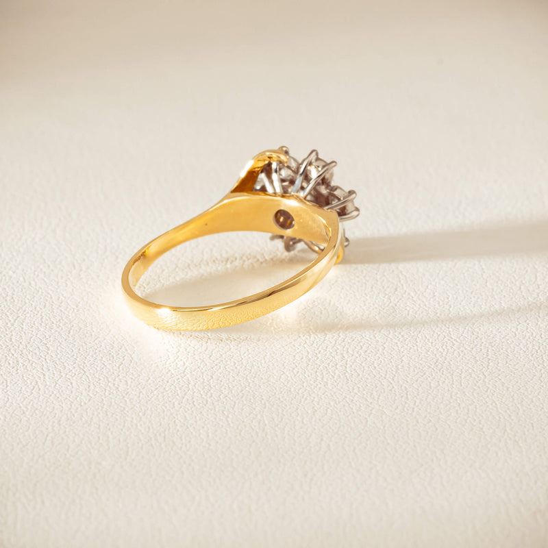 Deja Vu 18ct Yellow Gold .45ct Diamond Cluster Ring