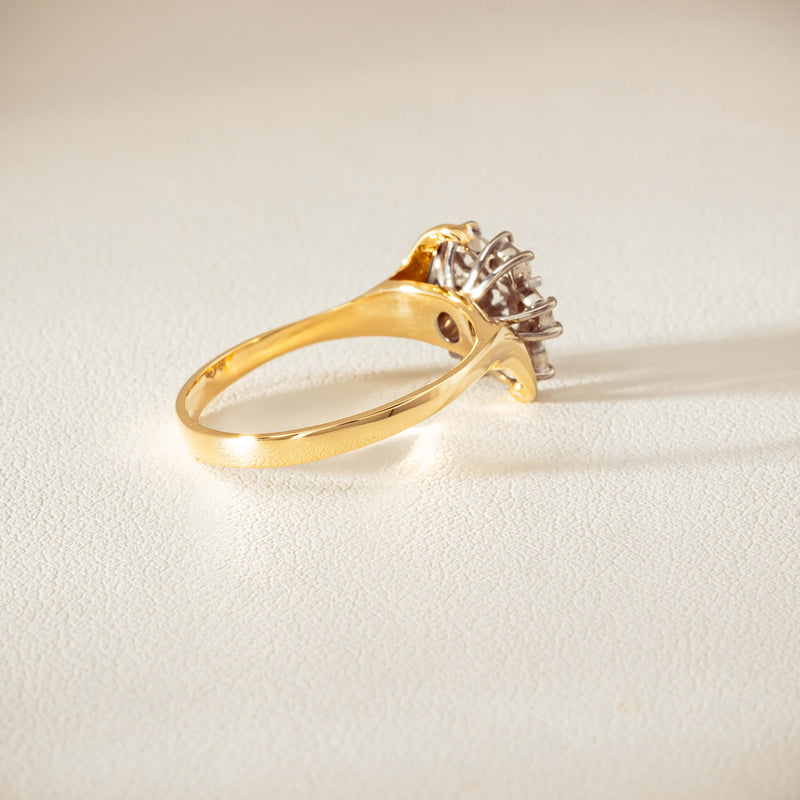 Deja Vu 18ct Yellow Gold .45ct Diamond Cluster Ring