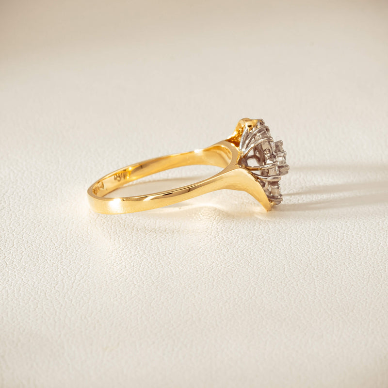 Deja Vu 18ct Yellow Gold .45ct Diamond Cluster Ring