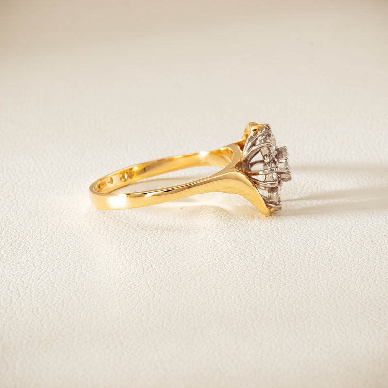 Deja Vu 18ct Yellow Gold .45ct Diamond Cluster Ring