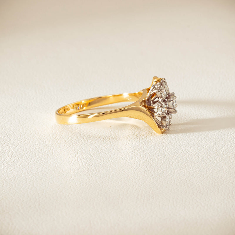 Deja Vu 18ct Yellow Gold .45ct Diamond Cluster Ring