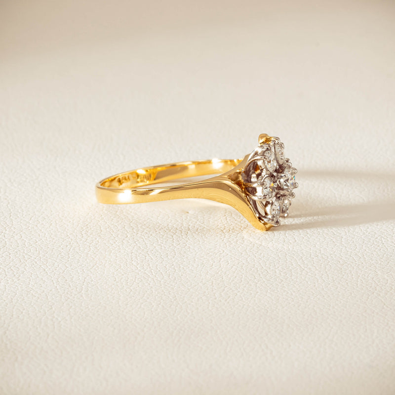 Deja Vu 18ct Yellow Gold .45ct Diamond Cluster Ring