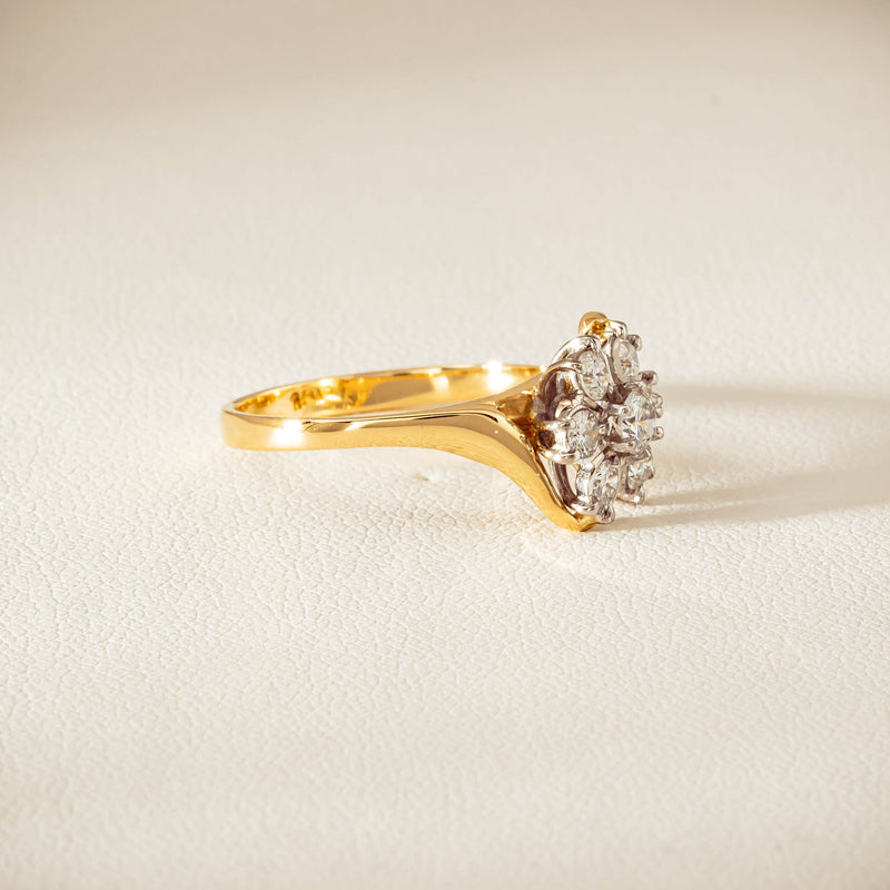 Deja Vu 18ct Yellow Gold .45ct Diamond Cluster Ring
