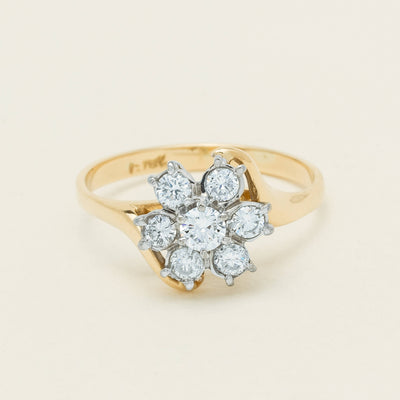 Deja Vu 18ct Yellow Gold .45ct Diamond Cluster Ring