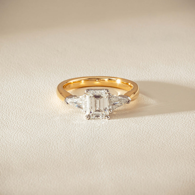 18ct Yellow Gold 1.27ct Reclaimed Emerald-Cut Diamond Ring
