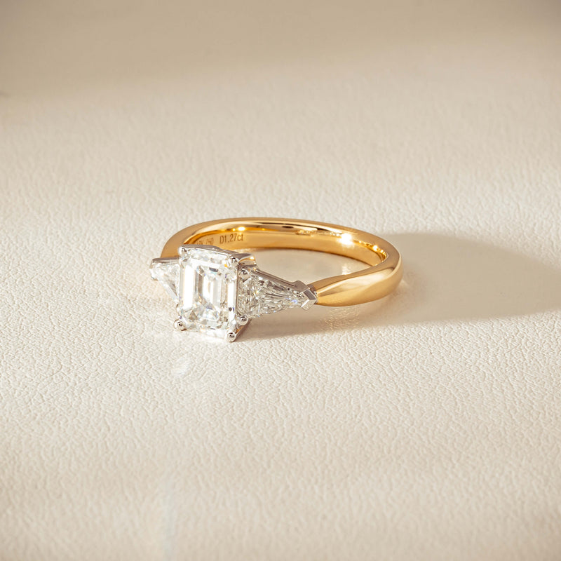 18ct Yellow Gold 1.27ct Reclaimed Emerald-Cut Diamond Ring