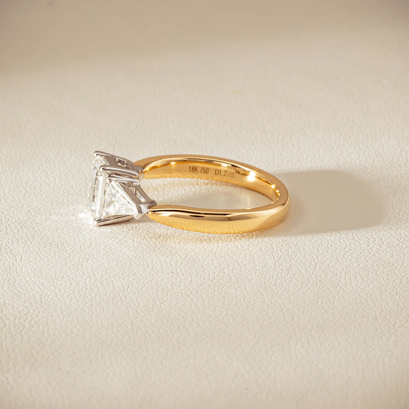 18ct Yellow Gold 1.27ct Reclaimed Emerald-Cut Diamond Ring