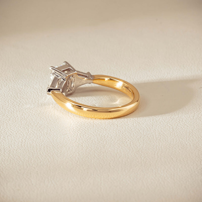 18ct Yellow Gold 1.27ct Reclaimed Emerald-Cut Diamond Ring