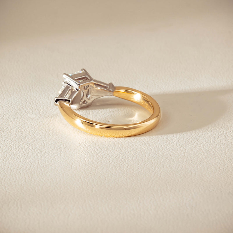 18ct Yellow Gold 1.27ct Reclaimed Emerald-Cut Diamond Ring