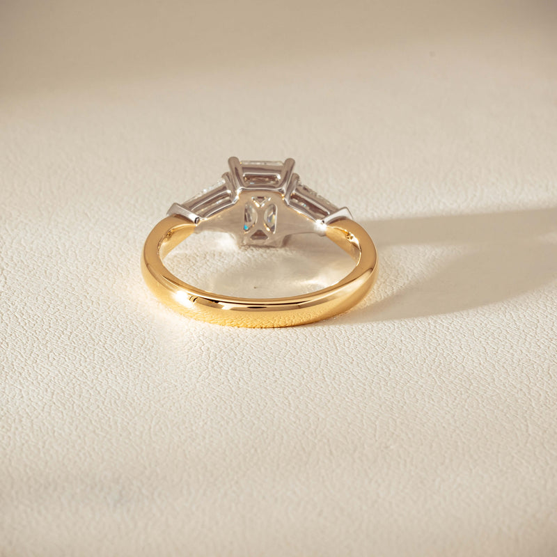 18ct Yellow Gold 1.27ct Reclaimed Emerald-Cut Diamond Ring