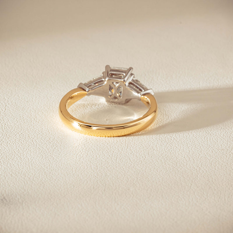 18ct Yellow Gold 1.27ct Reclaimed Emerald-Cut Diamond Ring